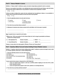 Application for a Retailer&#039;s Licence - New Brunswick, Canada, Page 2
