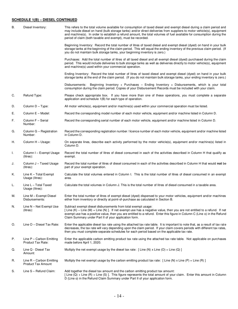 Form GMF_36 Gasoline, Motive Fuel and Carbon Emitting Product Refund Application - New Brunswick, Canada, Page 14