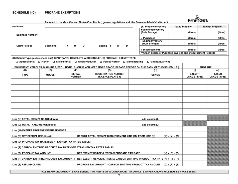 Form GMF_36 Gasoline, Motive Fuel and Carbon Emitting Product Refund Application - New Brunswick, Canada, Page 7
