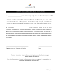 Indigenous Artwork Acquisitions Application Form - New Brunswick, Canada (English/French), Page 4