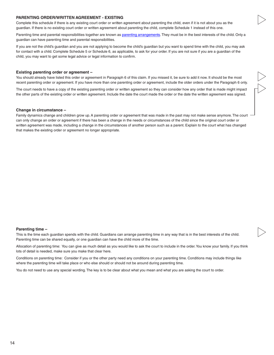 Form C (PFA712) Family Law Matter Claim - British Columbia, Canada, Page 14