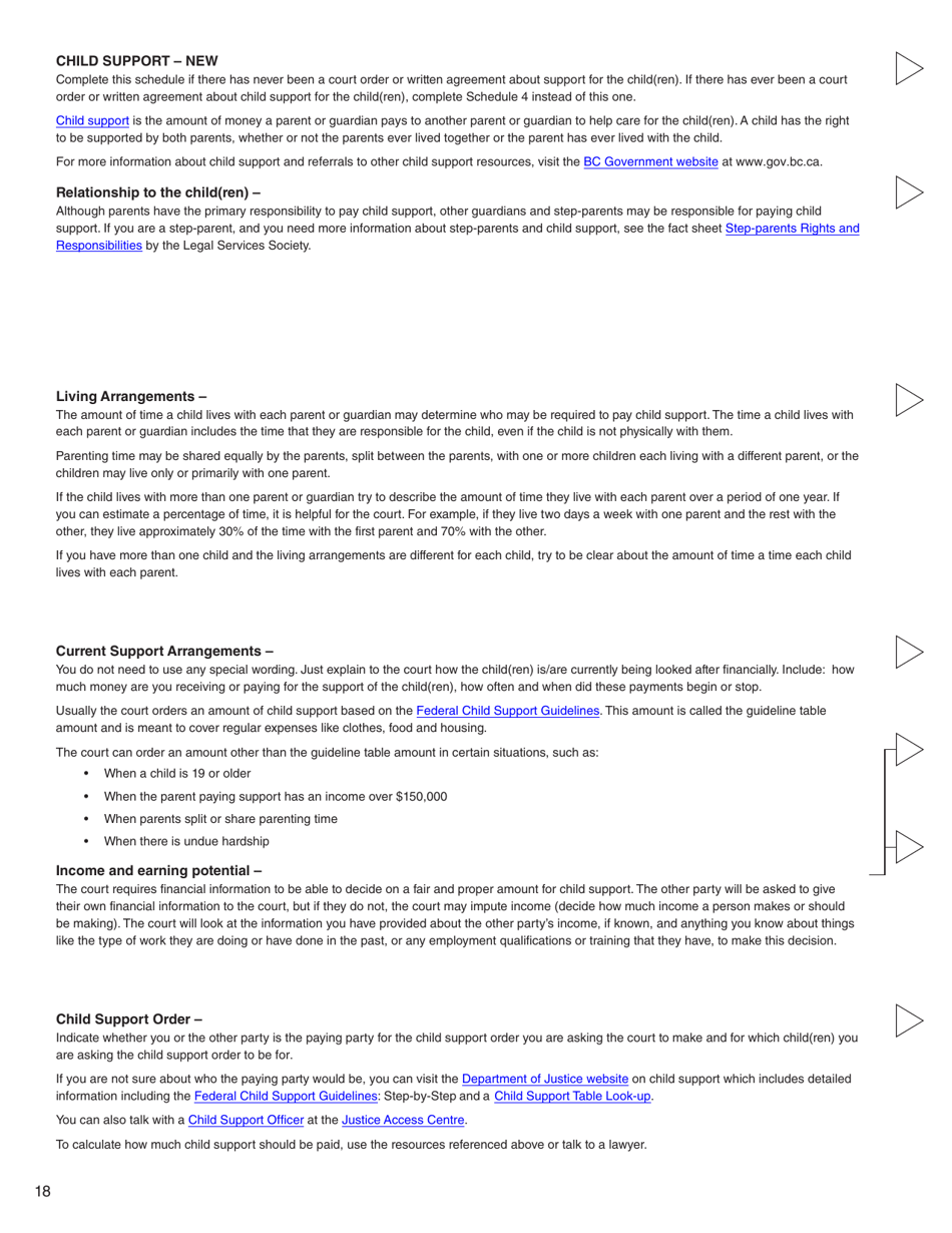 Form C (PFA712) Family Law Matter Claim - British Columbia, Canada, Page 18