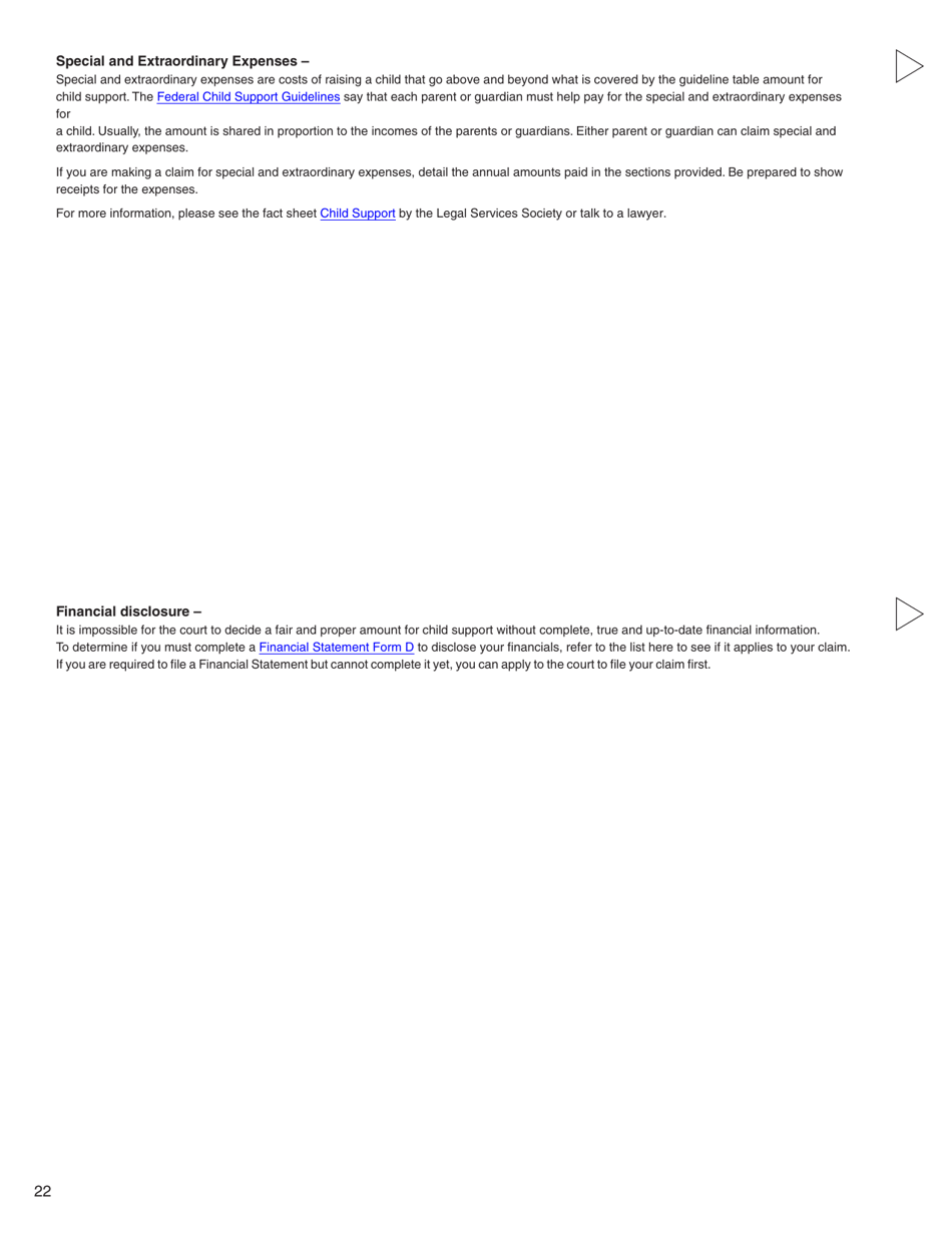 Form C (PFA712) Family Law Matter Claim - British Columbia, Canada, Page 22