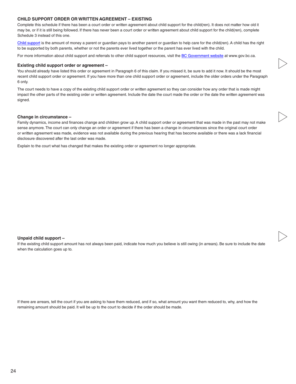 Form C (PFA712) Family Law Matter Claim - British Columbia, Canada, Page 24