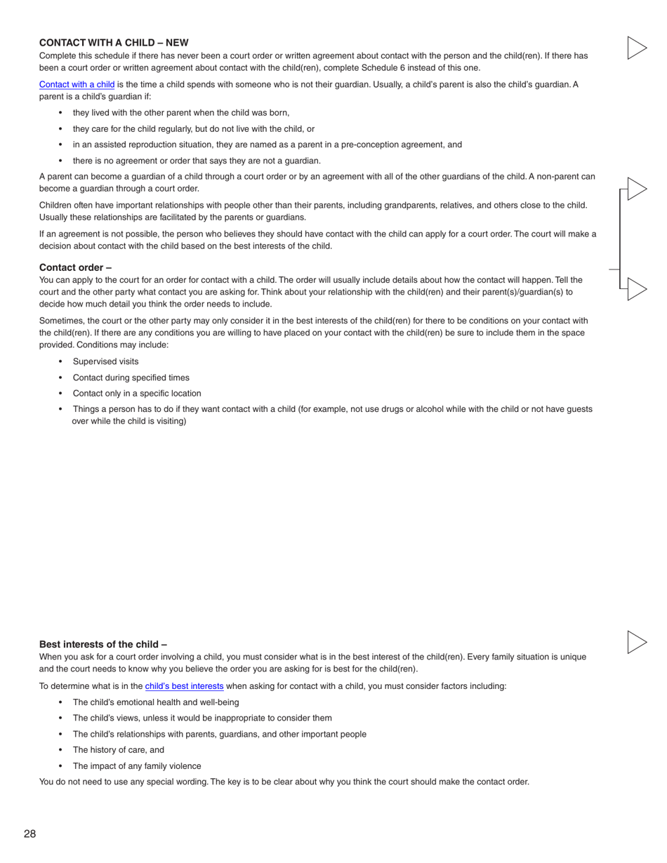 Form C (PFA712) Family Law Matter Claim - British Columbia, Canada, Page 28