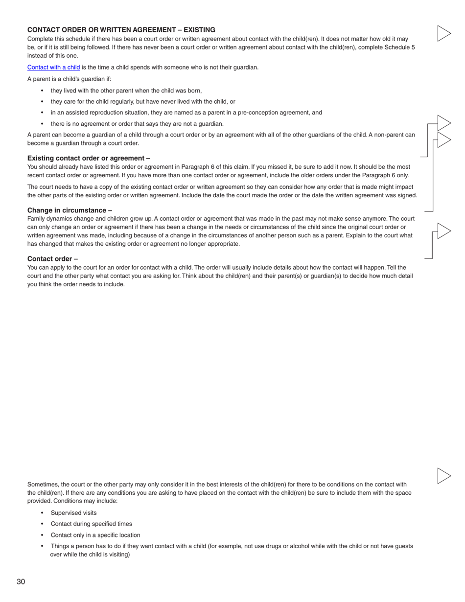 Form C (PFA712) Family Law Matter Claim - British Columbia, Canada, Page 30