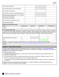 Forme F-0064-2 Formulaire De Demande D&#039;aide Financiere - Soutien Aux Projets D&#039;innovation En Intelligence Artificielle - Quebec, Canada (French), Page 5
