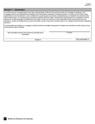 Forme F-0064-2 Formulaire De Demande D&#039;aide Financiere - Soutien Aux Projets D&#039;innovation En Intelligence Artificielle - Quebec, Canada (French), Page 6