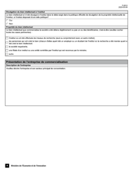Forme F-0012 Demande D&#039;attestation D&#039;entreprise - Conge D&#039;impot Sur Le Revenu Pour Une Societe Dediee a La Commercialisation D&#039;une Propriete Intellectuelle - Quebec, Canada (French), Page 4