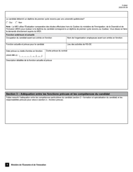 Forme F-0042 Demande De Certificat D&#039;expert - Conge Fiscal Pour Experts Etrangers - Quebec, Canada (French), Page 3