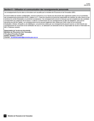 Forme F-0042 Demande De Certificat D&#039;expert - Conge Fiscal Pour Experts Etrangers - Quebec, Canada (French), Page 5