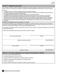 Forme F-0041 Conge Fiscal Pour Chercheurs Etrangers Demande De Certificat De Chercheur - Quebec, Canada (French), Page 4