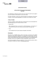 Form SJ-797A Application for Release From Seizure - Quebec, Canada