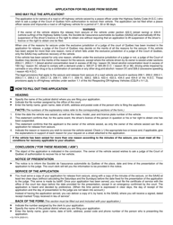 Form SJ-797A Application for Release From Seizure - Quebec, Canada, Page 2