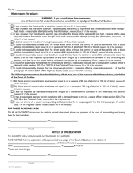 Form SJ-797A Application for Release From Seizure - Quebec, Canada, Page 4