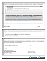 Forme V-3177 Demande D&#039;aide Financiere Pour L&#039;acquisition D&#039;une Technologie - Quebec, Canada (French), Page 2