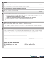Forme V-3061 Programme D&#039;aide Financiere Additionnelle Destinee a L&#039;industrie Du Taxi - Volet 1: Mesure Preventive Immediate - Quebec, Canada (French), Page 2
