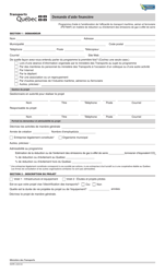 Document preview: Forme V-3175 Demande D'aide Financiere - Quebec, Canada (French)