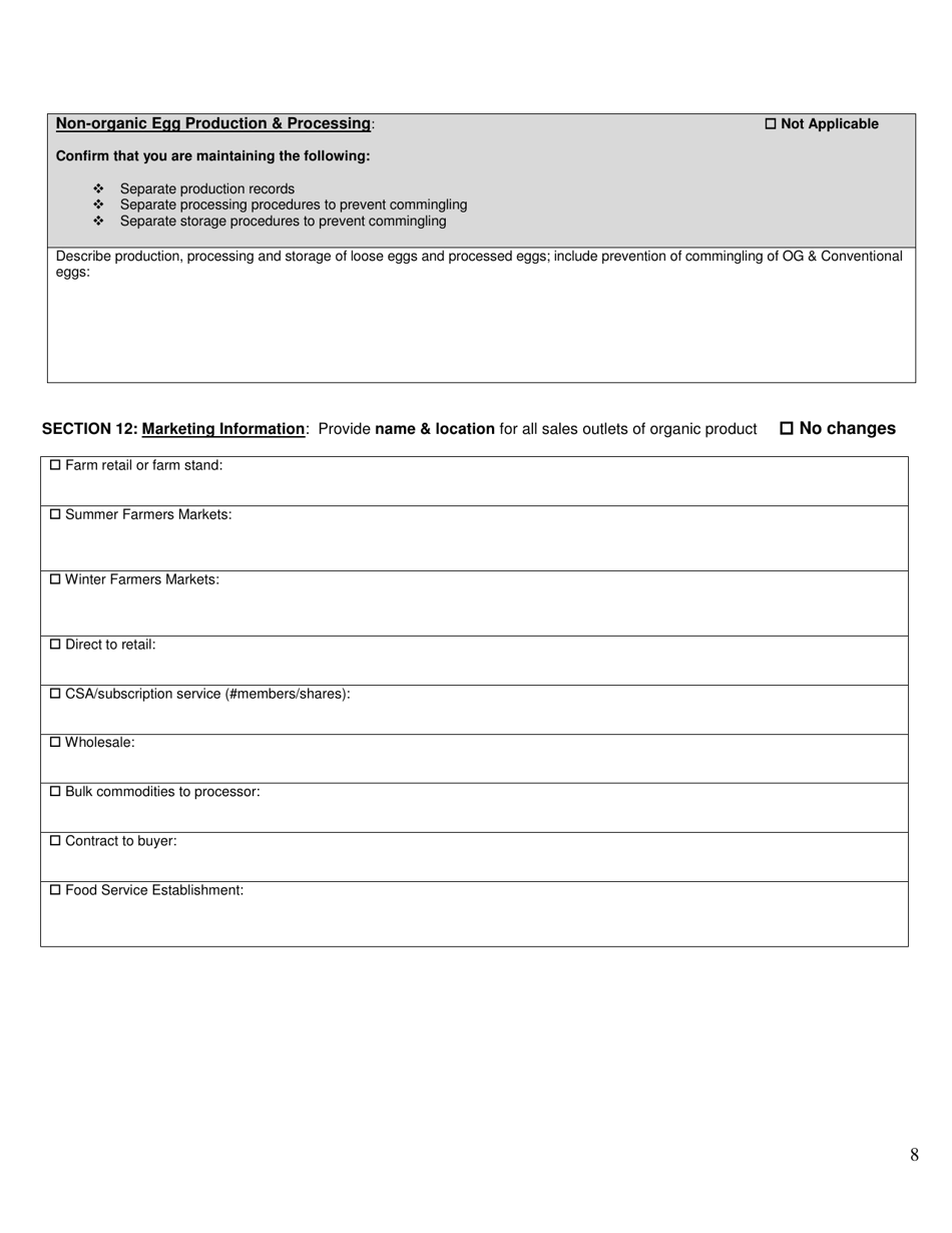Poultry Organic System Plan - Renewal - New Hampshire, Page 8