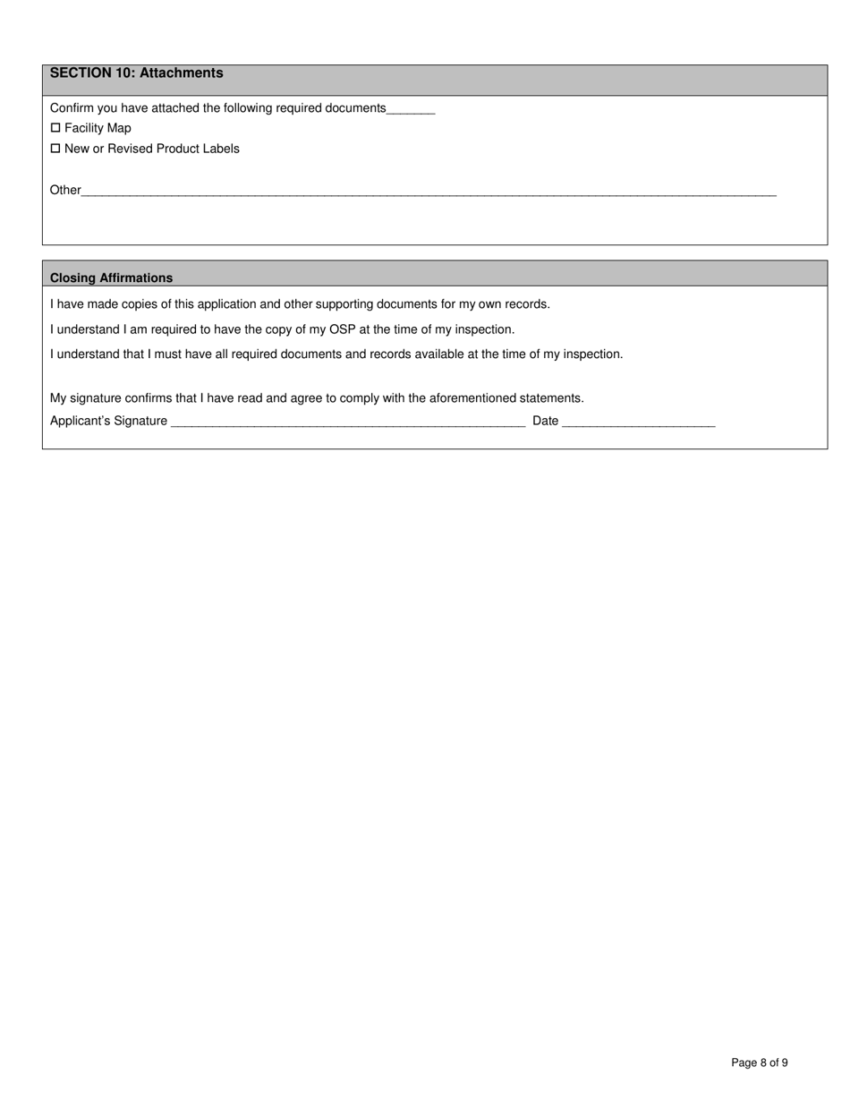 Organic System Plan for Mushroom Production - New Hampshire, Page 8