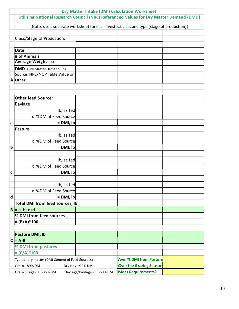 Livestock Organic System Plan - Renewal - New Hampshire, Page 13