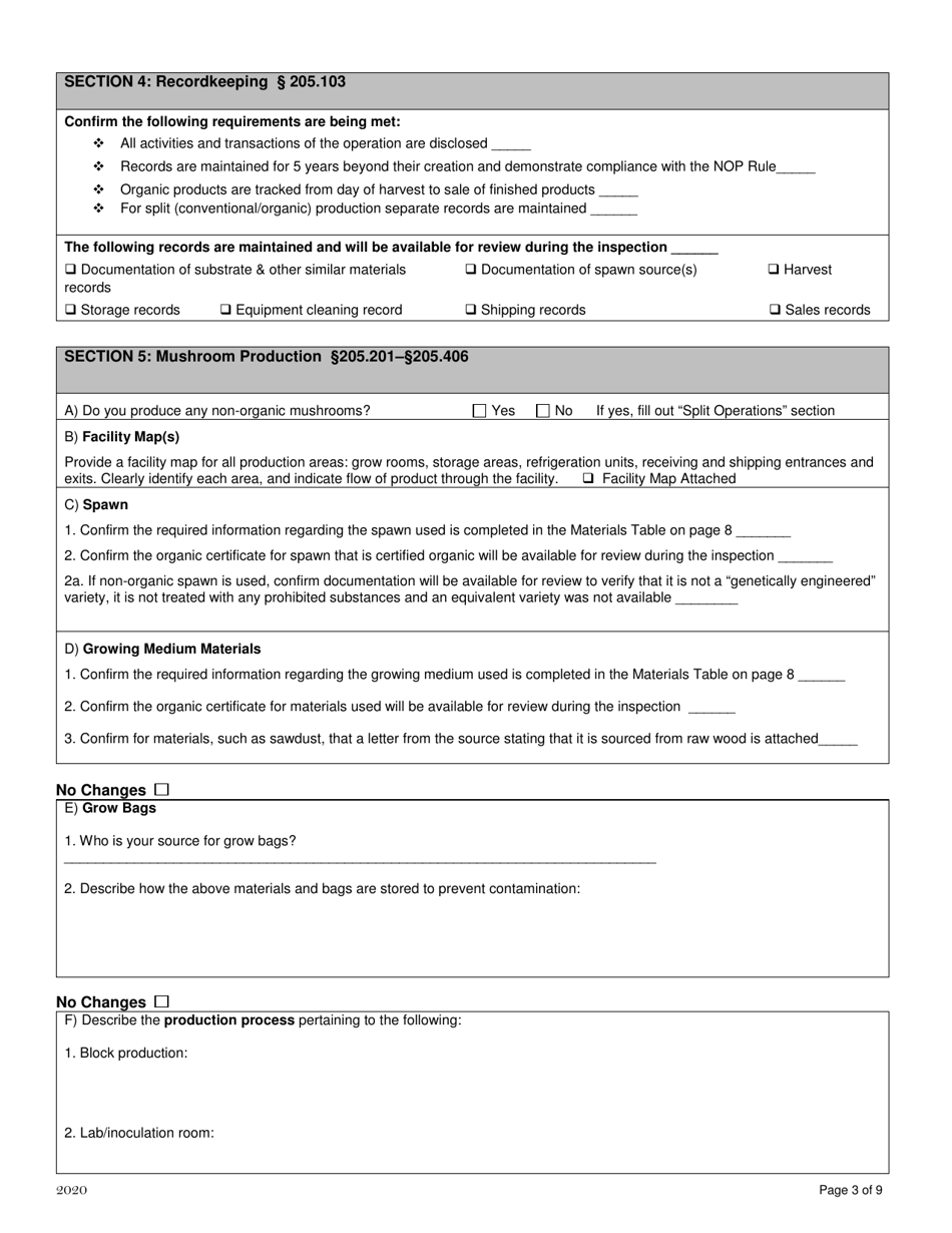 Mushroom Organic System Plan - Renewal - New Hampshire, Page 3