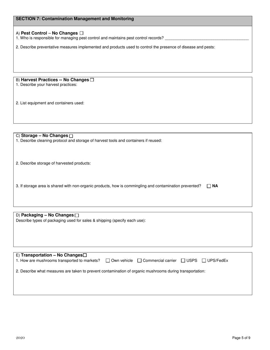 Mushroom Organic System Plan - Renewal - New Hampshire, Page 5
