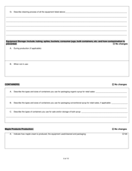 Maple Products Organic System Plan - Renewal - New Hampshire, Page 6