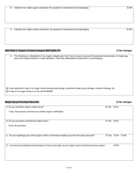 Maple Products Organic System Plan - Renewal - New Hampshire, Page 7