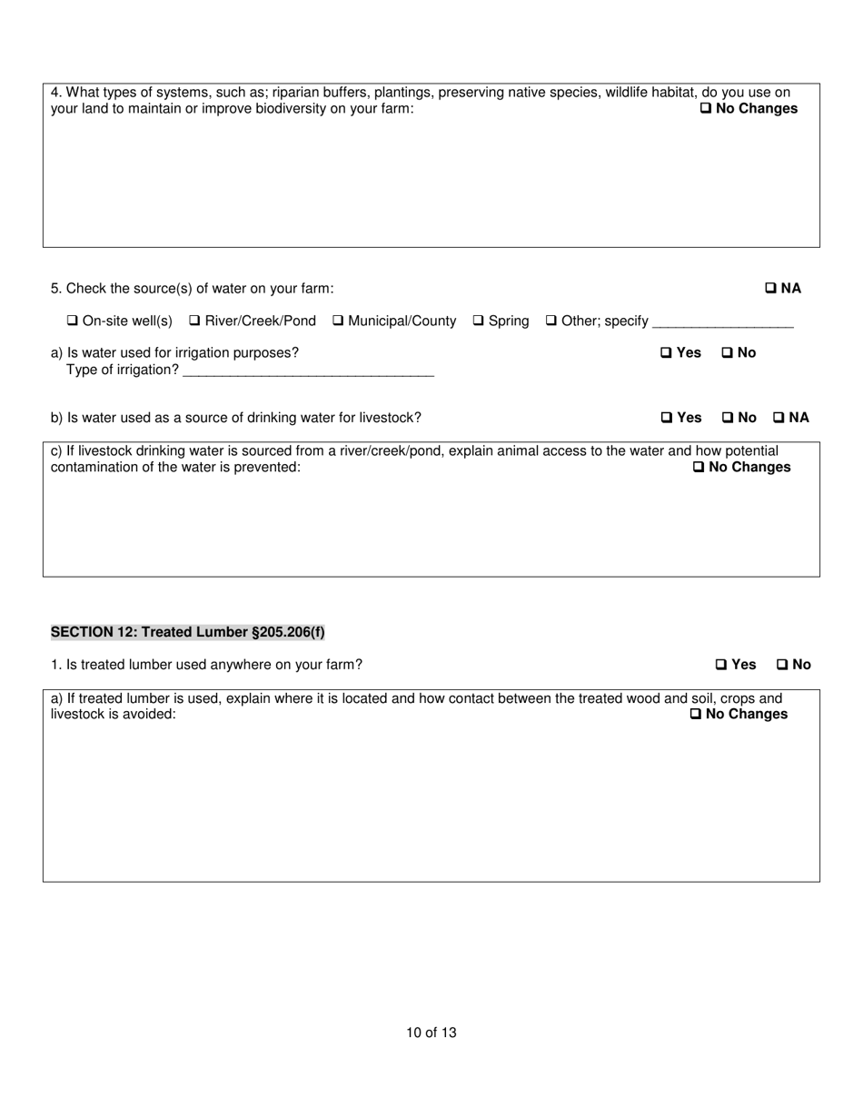 Hay  Pasture Organic System Plan - Renewal - New Hampshire, Page 10