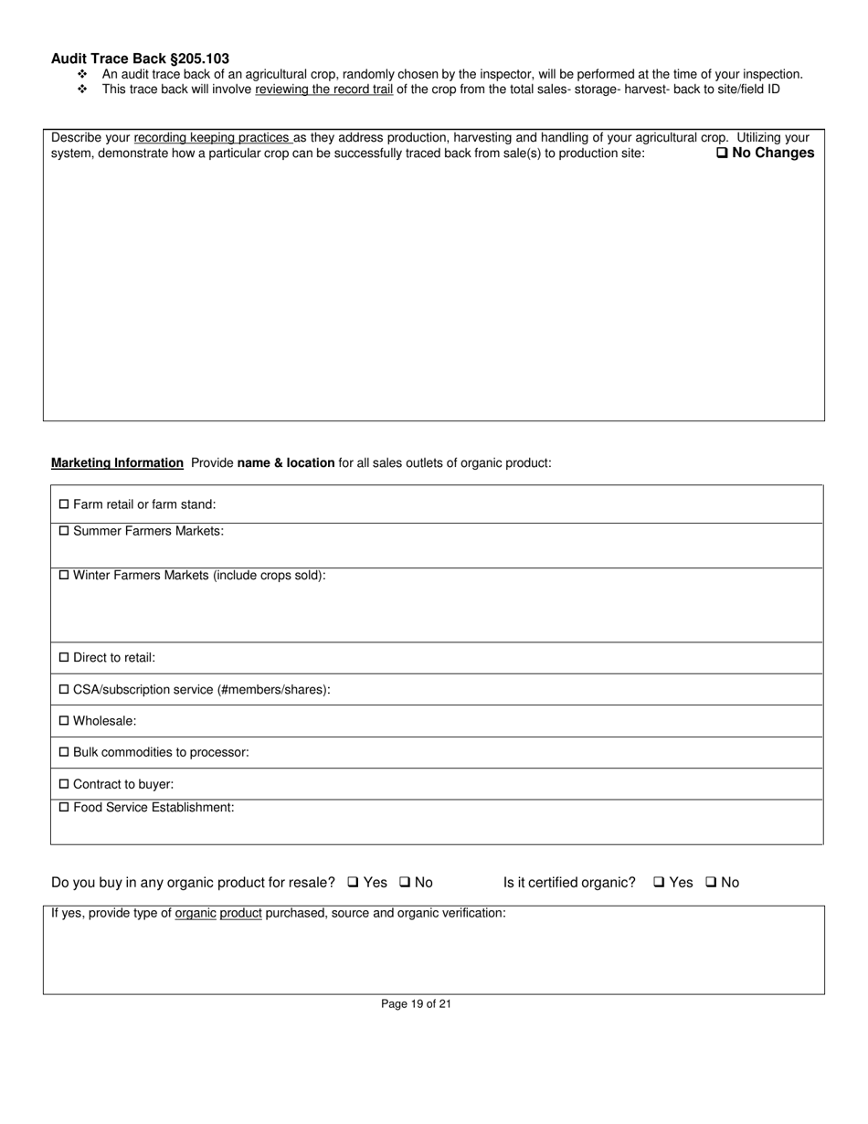 Crops Organic System Plan - Renewal - New Hampshire, Page 19