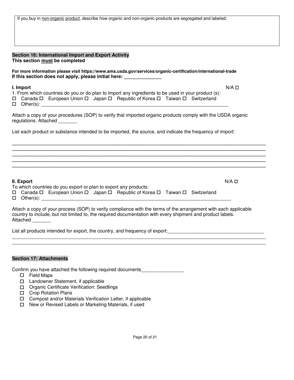 Crops Organic System Plan - Renewal - New Hampshire, Page 20