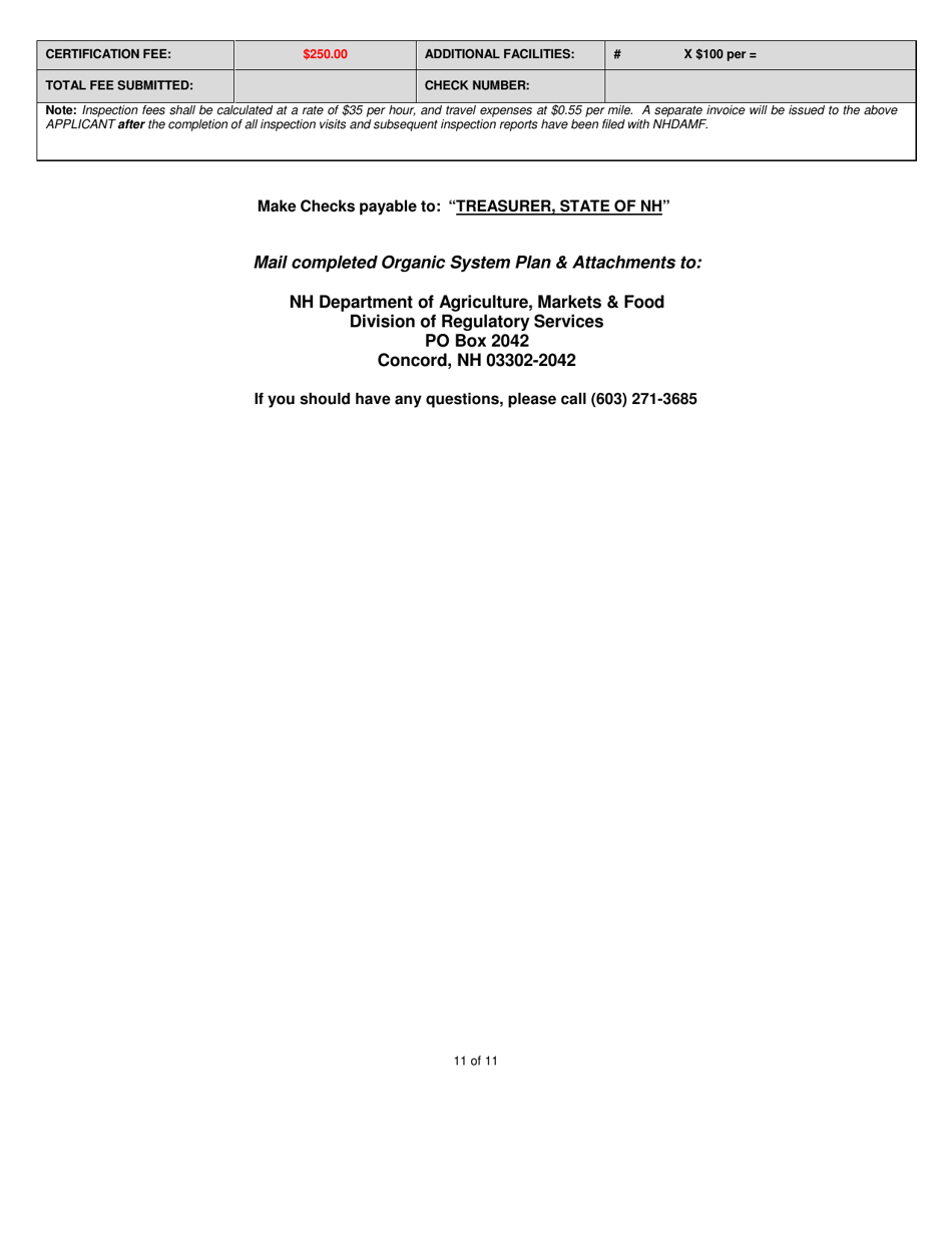 Processor-Handler Organic System Plan - Renewal - New Hampshire, Page 11