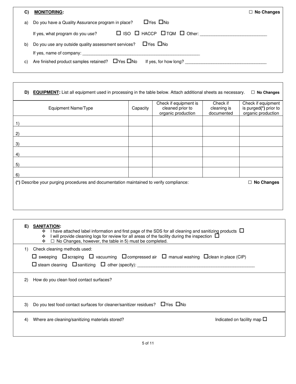Processor-Handler Organic System Plan - Renewal - New Hampshire, Page 5