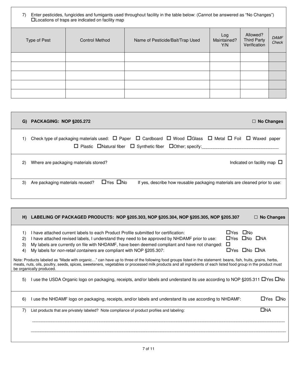 Processor-Handler Organic System Plan - Renewal - New Hampshire, Page 7