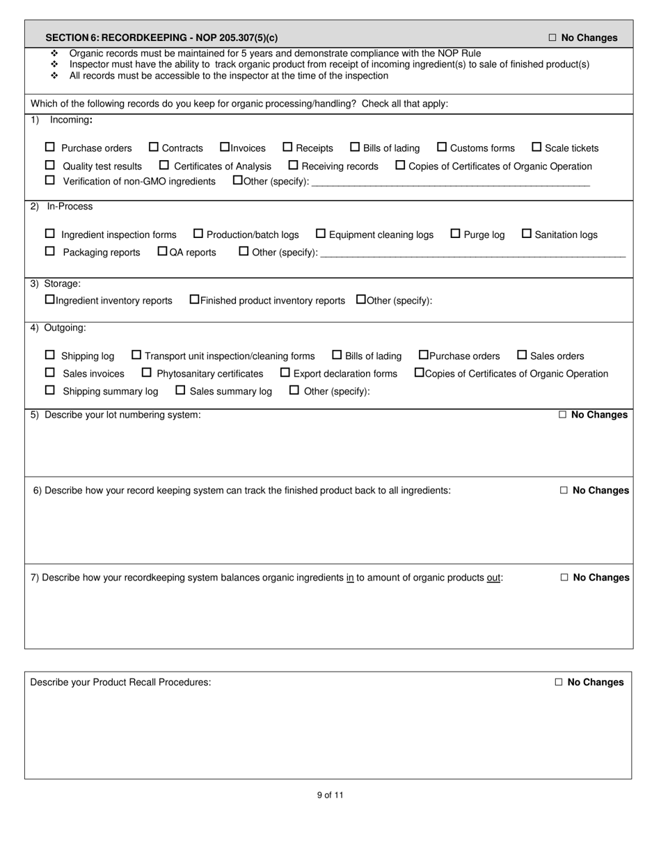 Processor-Handler Organic System Plan - Renewal - New Hampshire, Page 9