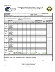 Form NHDES-A-01-004 (INV-N1) Annual Nox Emissions Statement Form - New Hampshire