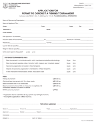 Document preview: Form HAT16004 Application for Permit to Conduct a Fishing Tournament - New Hampshire