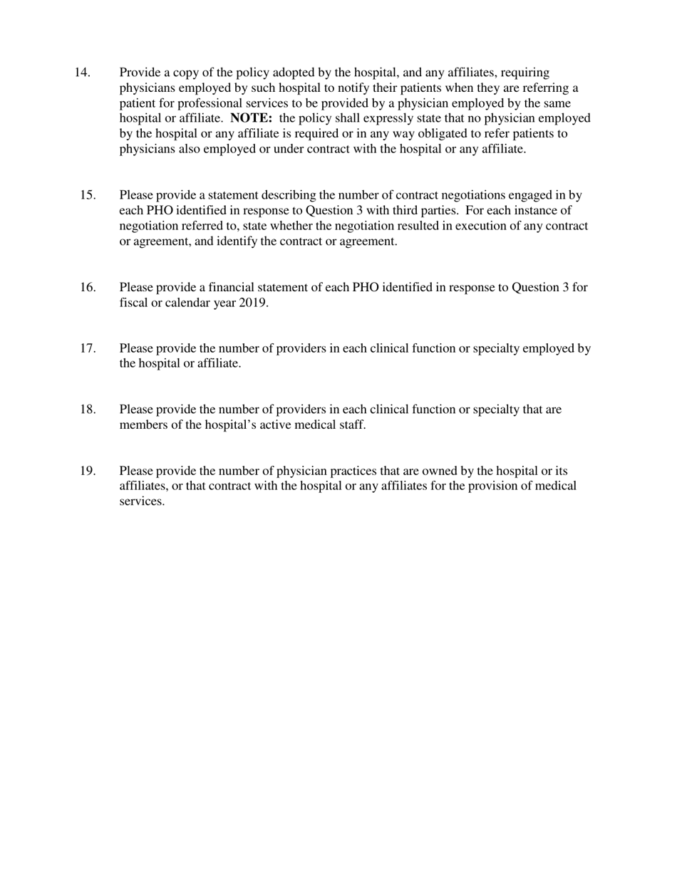 Hospital Annual Reporting Form - New Hampshire, Page 5