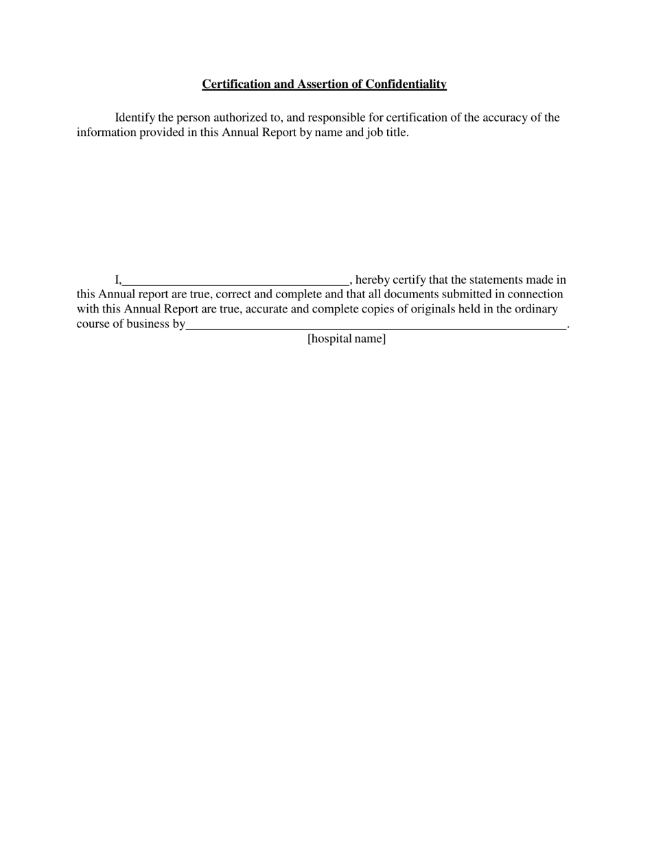 Hospital Annual Reporting Form - New Hampshire, Page 6