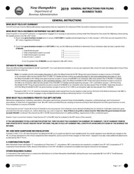 Document preview: Instructions for Form BET Business Enterprise Tax Return - New Hampshire
