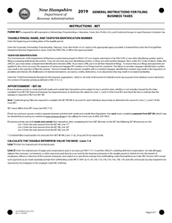 Instructions for Form BET Business Enterprise Tax Return - New Hampshire, Page 6