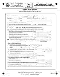 Form DP-8 Low and Moderate Income Homeowners Property Tax Relief - New Hampshire, Page 6