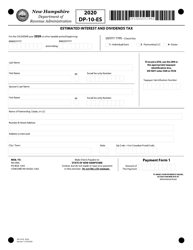 Form DP-10-ES Estimated Interest and Dividends Tax - New Hampshire, Page 2