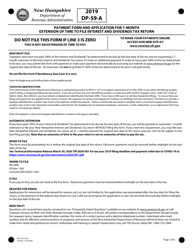 Form DP-59-A Payment Form and Application for 7-month Extension of Time to File Interest and Dividends Tax Return - New Hampshire, Page 2
