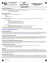 Form NH-1041-ES Estimated Fiduciary Business Tax - New Hampshire, Page 4