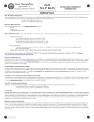 Form NH-1120-ES Corporate Business Profits Tax Estimates - New Hampshire, Page 4