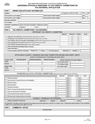 Form PA-35 Assessing Official&#039;s Response to Exemptions/Tax Credits/Deferral Application - New Hampshire