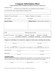 Document preview: OFC Form 22 Company Information Sheet - New Hampshire