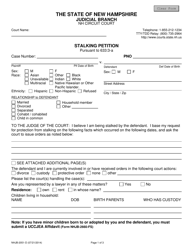 Form NHJB-2051-D &quot;Stalking Petition&quot; - New Hampshire